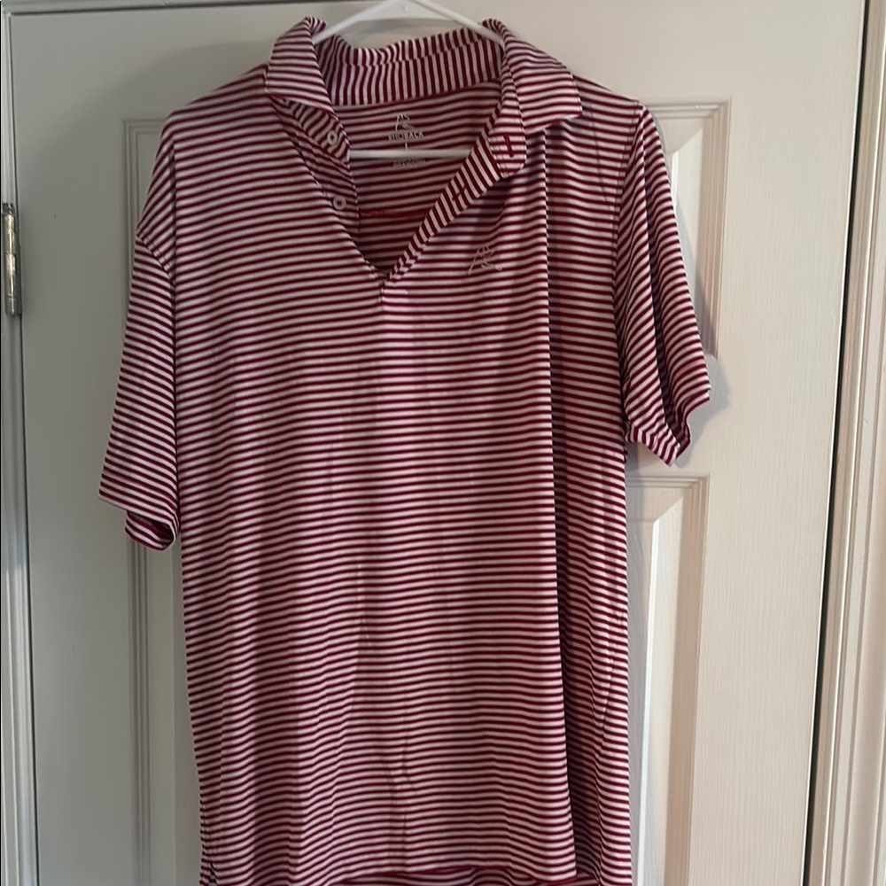 Rhoback Crimson and White Striped Polo Shirt